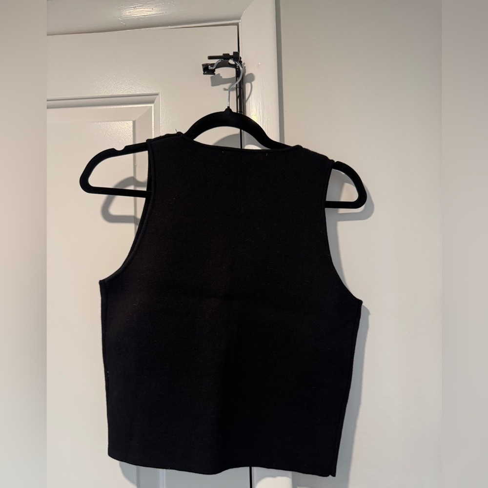 Zara Black Button-Up Crop Top - Picture 2 of 2